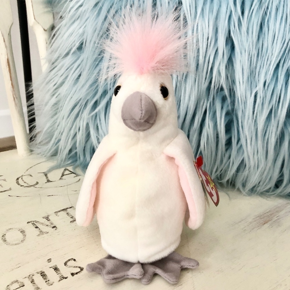 TY Beanie Baby, KuKu, The, Cockatoo, Bird, Vintage, 1998, Very‎ Nice Condition